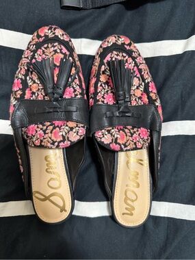 Sam Edelman Floral embroidered Tassel Slip-On Loafers